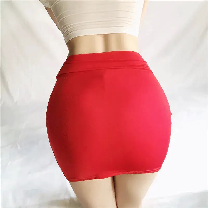 2026NEW High Waist Sexy Casual Black White Bodycon Pencil Mini Skirts Wrap Hip silk Short Skirt for Women Night Club Wear summer