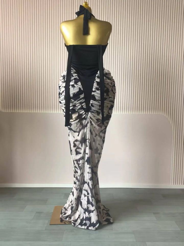 Women Signature Printed Long Dress Polyester