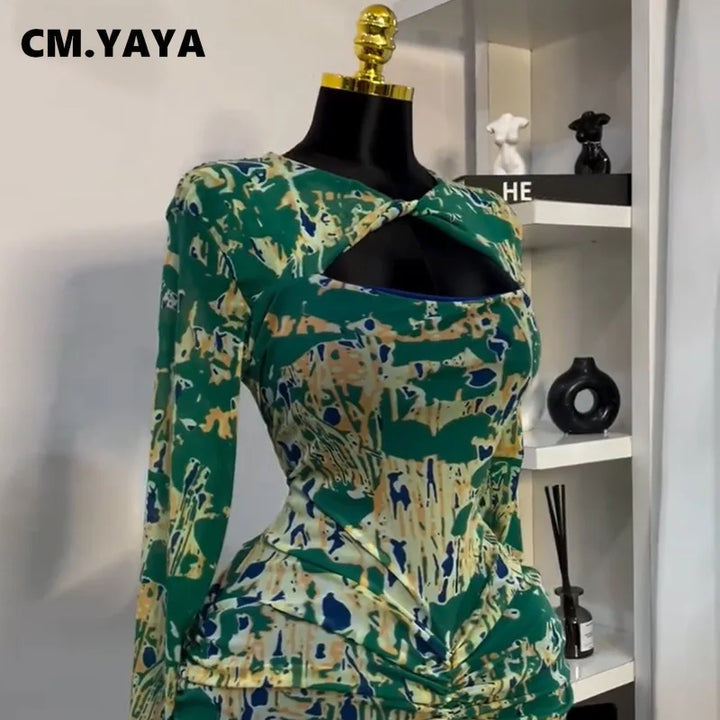 Cmyaya Chic V Neck Cutout Bodycon Maxi Dress