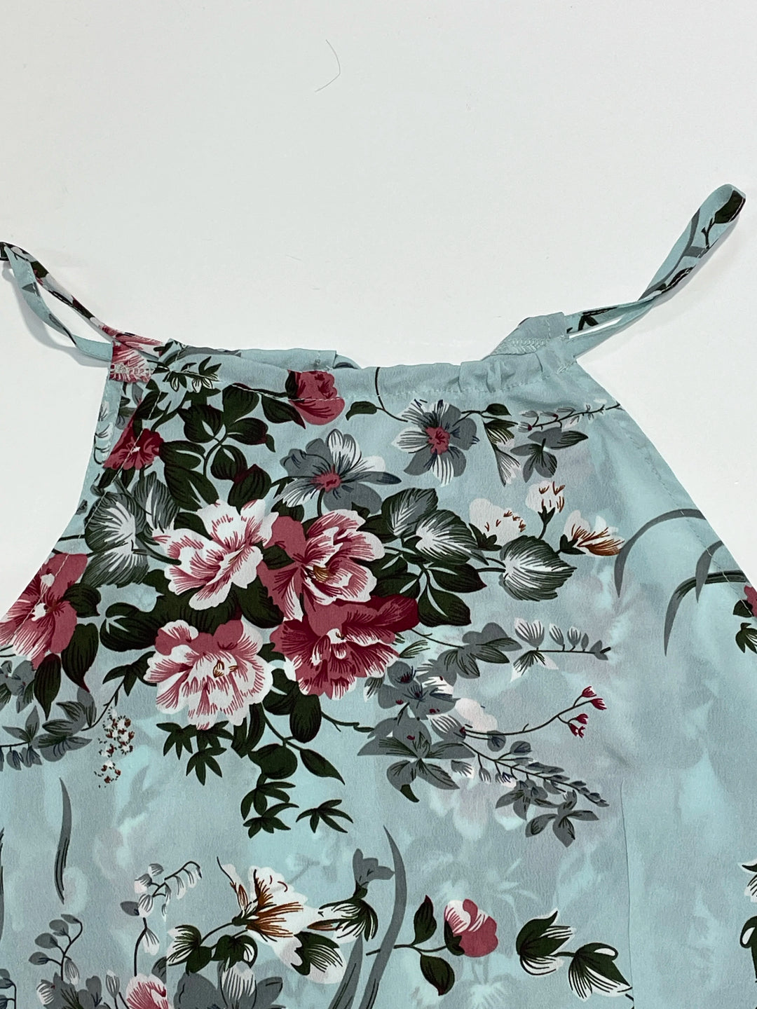 Elegant Tailored Floral Halter Dress For Summer