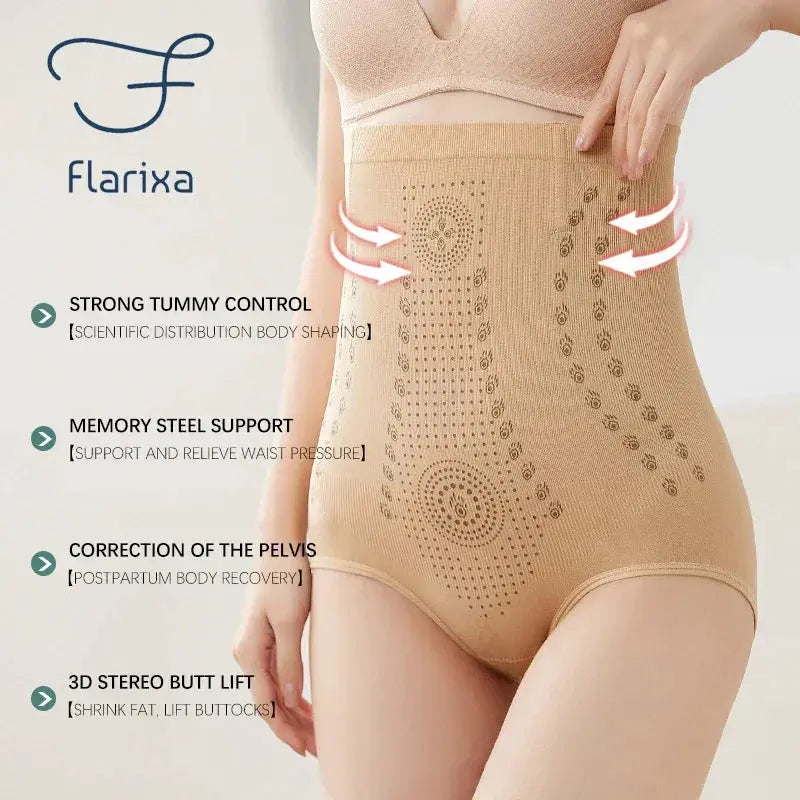 Flarixa Women High Waist Tummy Control Seamless Briefs
