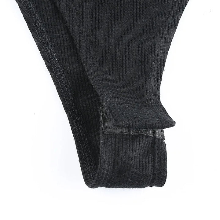 Premium Vintage Black Y2K Sleeveless Bodysuit High