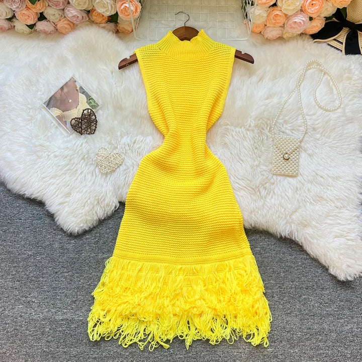 YuooMuoo Openwork Bodycon Sleeveless Party Dress