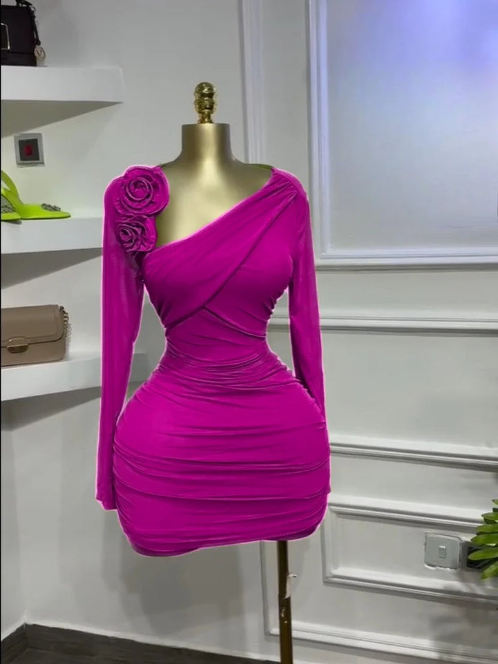 Signature Floral Ruched Midi Dress With Elegant