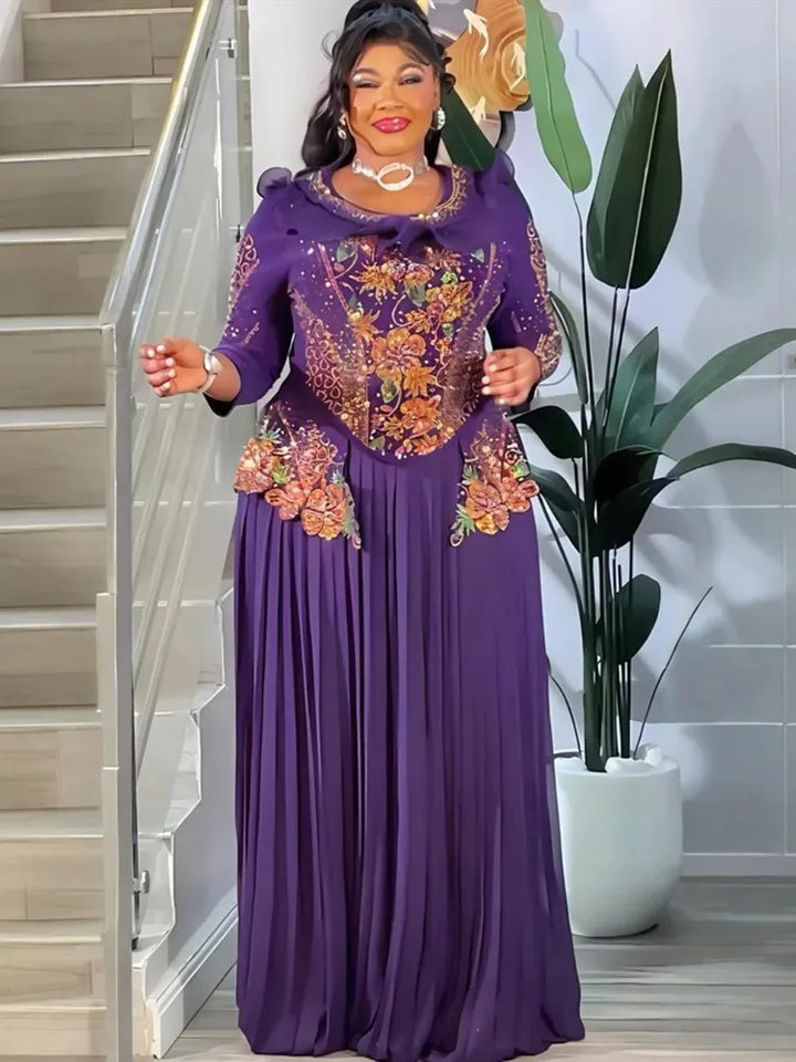 Elegant Women Bodycon Maxi Dress Long Sleeve Gown