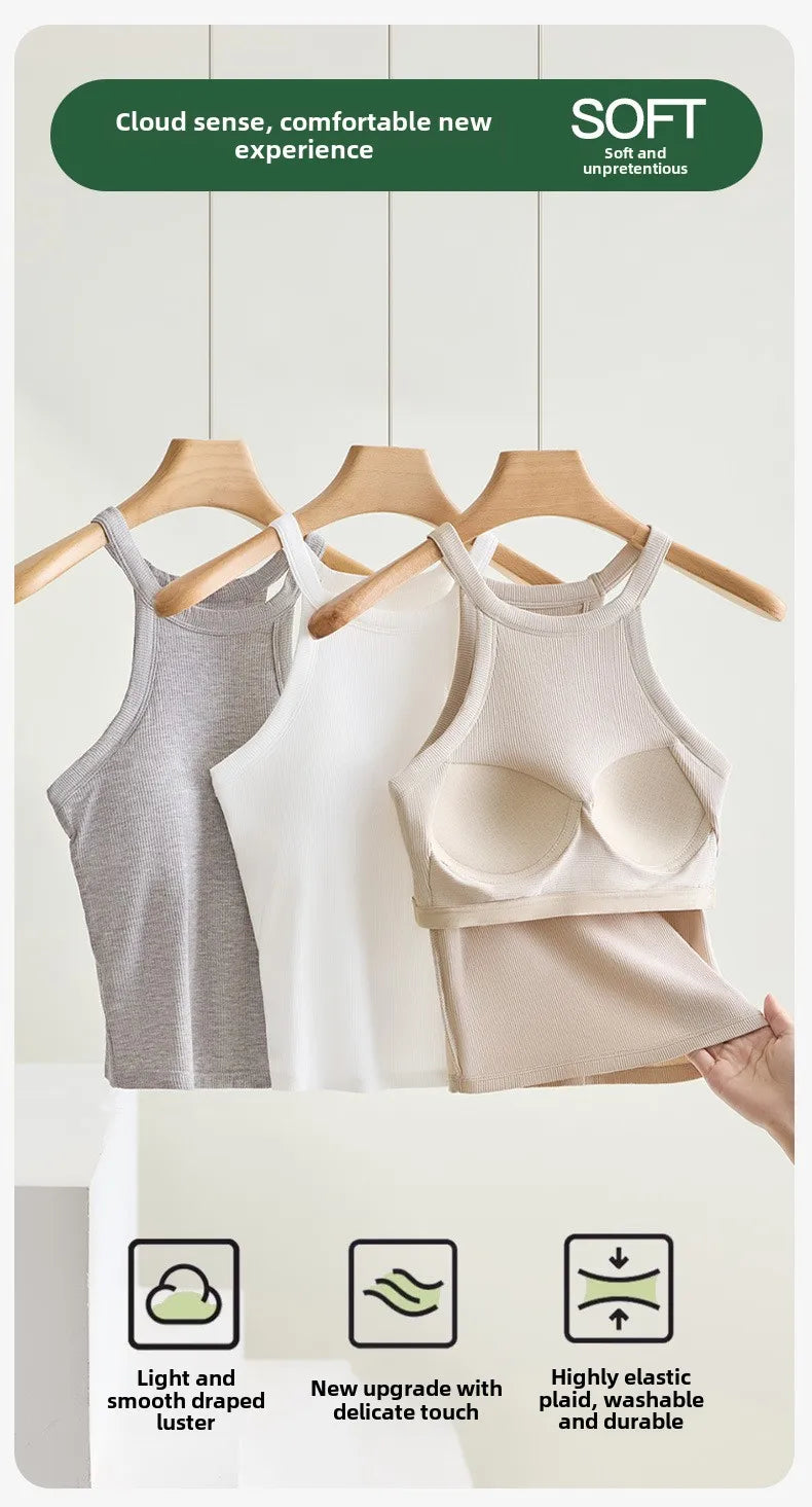 Ubowen Luxury Viscose Cotton Halter Camisole