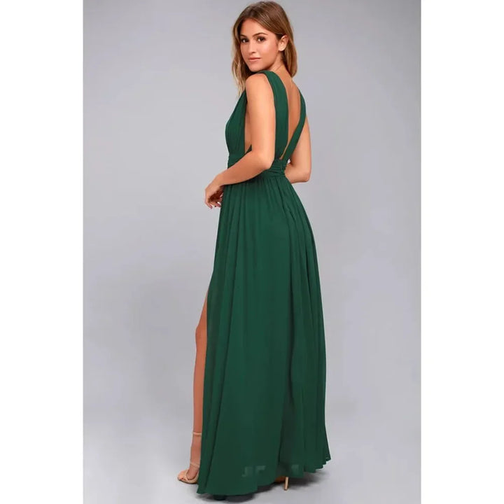 Exquisite Red Backless Maxi Dress For Elegant