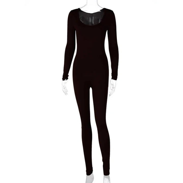 Slim Long Sleeve Knitted Jumpsuit For Women