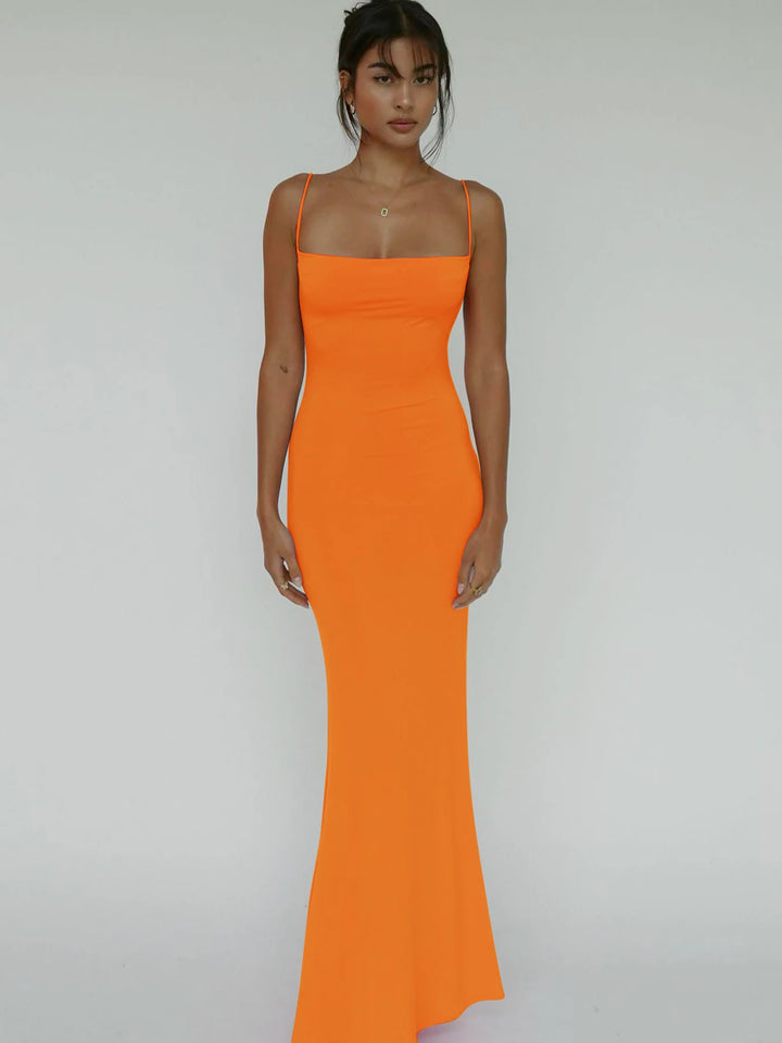 Y2K Solid Sleeveless Backless Bodycon Maxi Dress