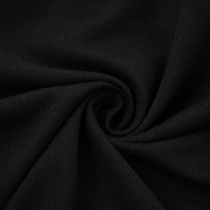 Stunning Black Y2K Backless Knit Mini Dress