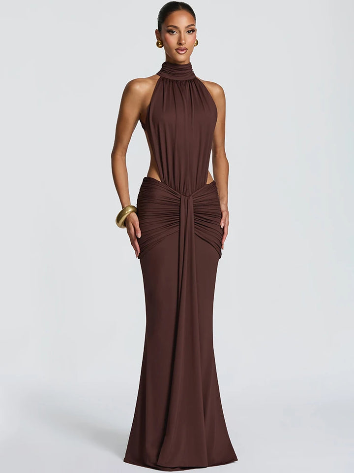 Backless Turtleneck Maxi Dress For Women Party