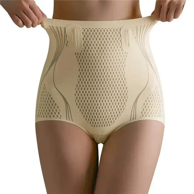 Ice Silk Lumbar Pad Ion Fiber Women Tummy Control Shapewear