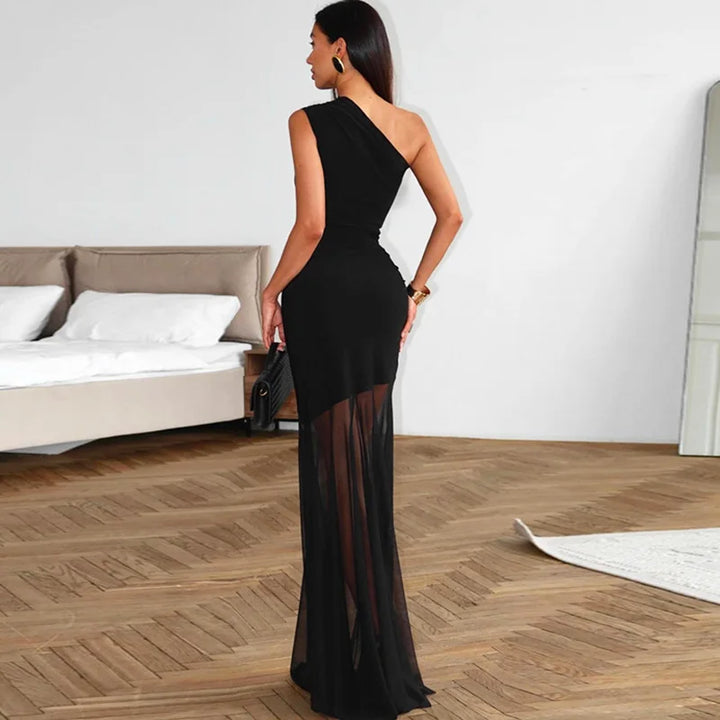 Chic Off Shoulder See Through Party Dress