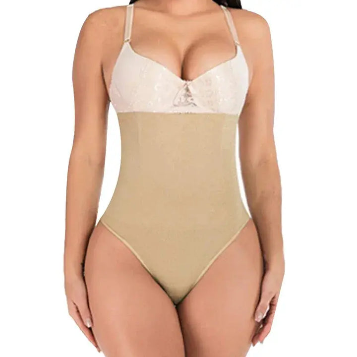 Plus Size High Waist Tummy Control Thong Shapewear