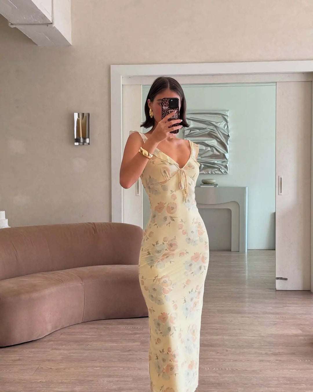 Exclusive Cryptographic Floral Maxi Dress With