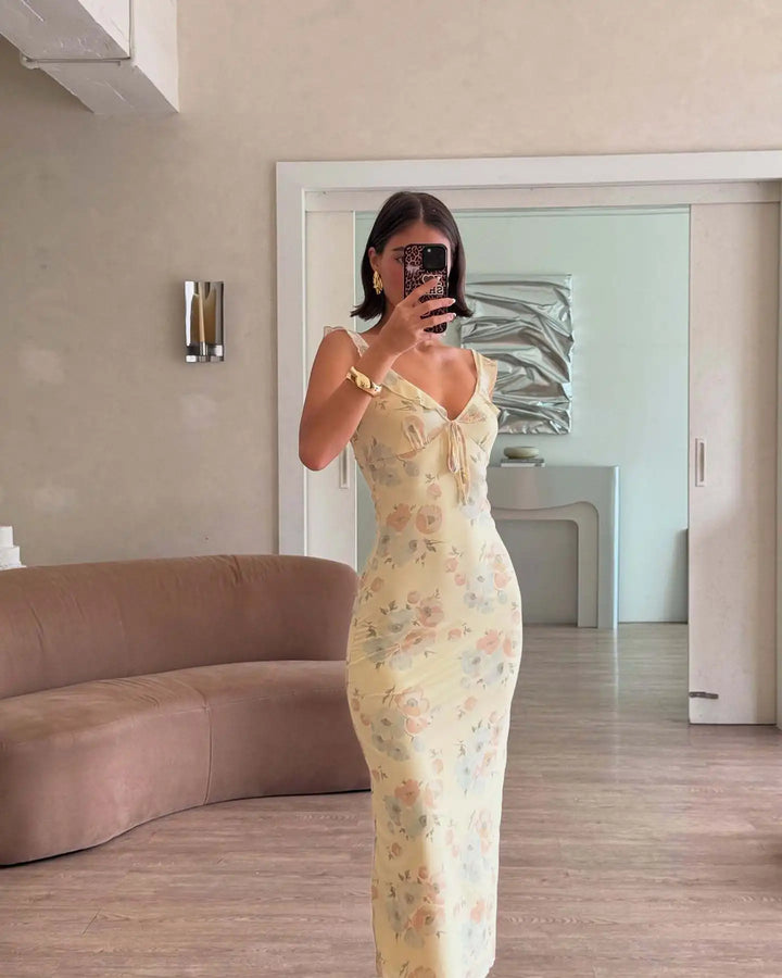 Exclusive Cryptographic Floral Maxi Dress With