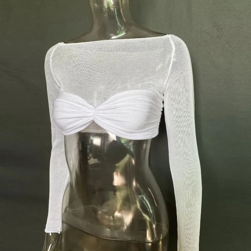 Tornova Mesh Bodysuit With Exquisite Twist Back