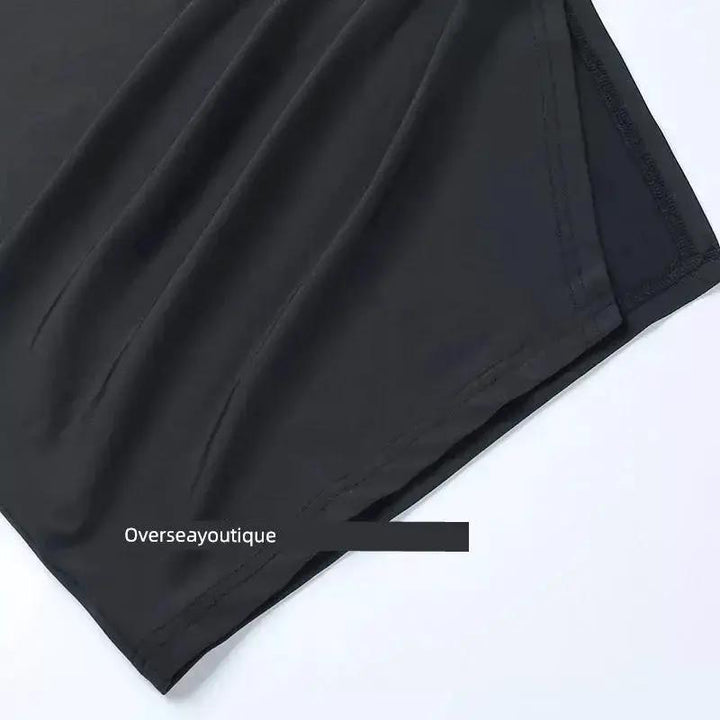 Split Spy Girl Strap Dress V Neck Lace Trim Slim Fit Slit - OurLum.com