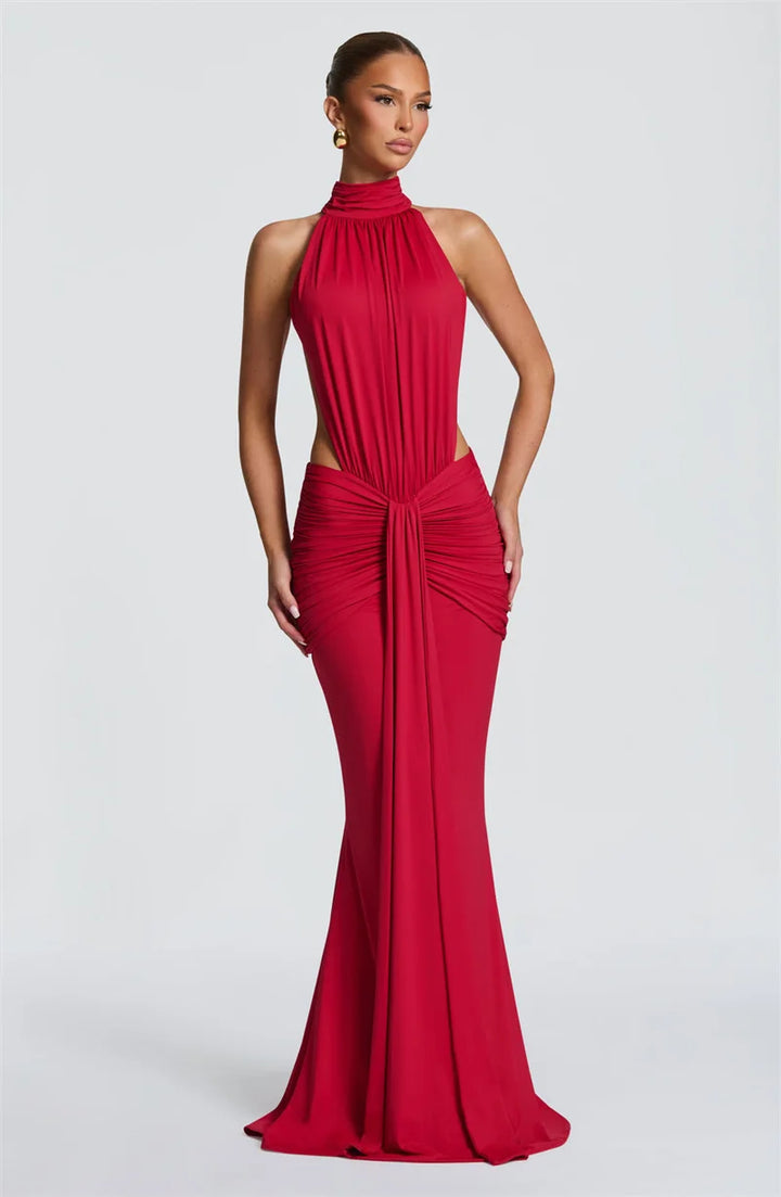 Limited Edition Turtleneck Backless Maxi Gown
