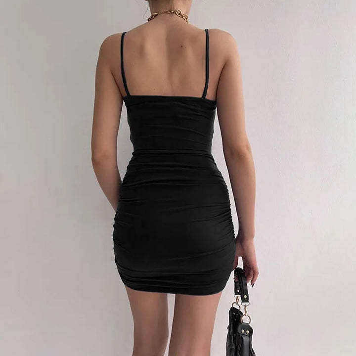 Sexy Spaghetti Strap Bodycon Dress Backless Wrap