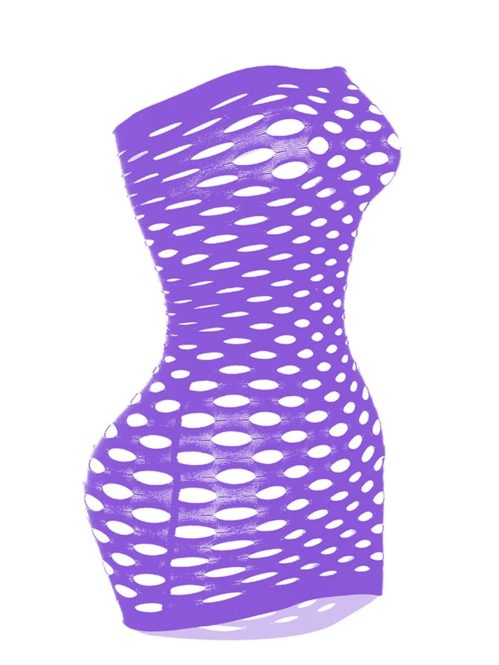 Womens Bodycon Nightclub Dress Fishnet Mini