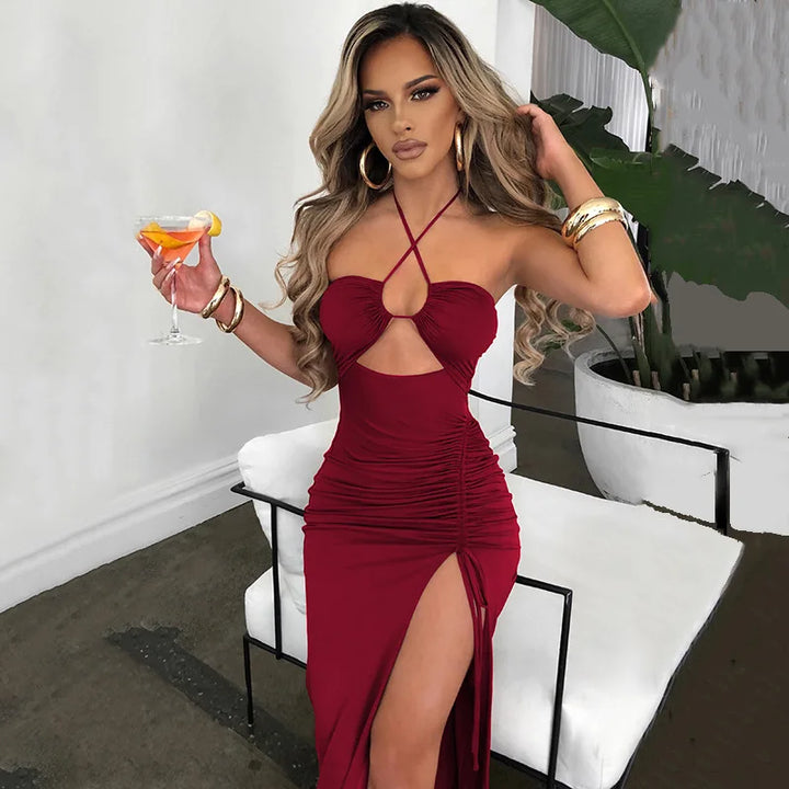 Backless Midi Bodycon Dress For Women Night Club