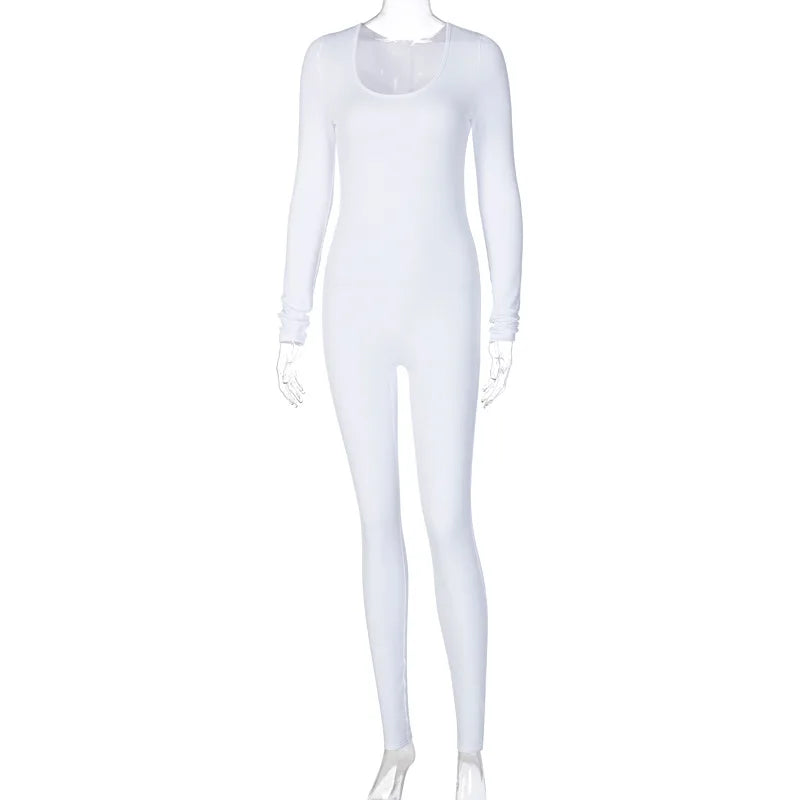 Slim Long Sleeve Knitted Jumpsuit For Women