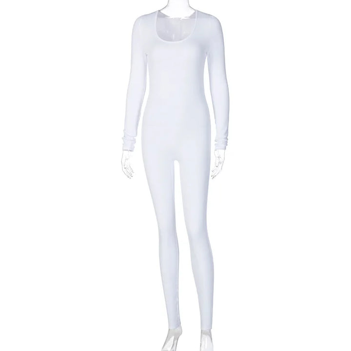Slim Long Sleeve Knitted Jumpsuit For Women