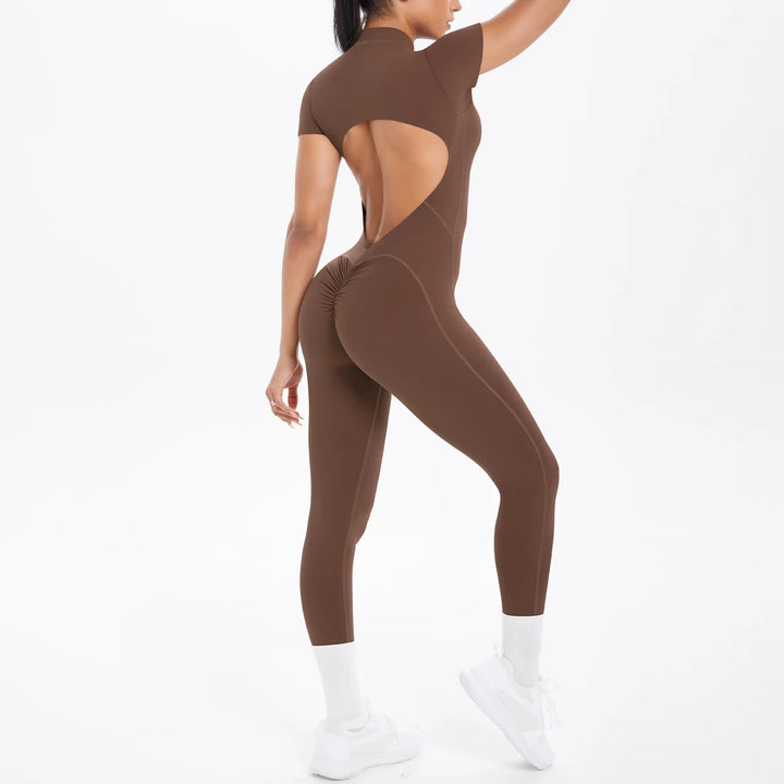 Backless Scrunch Jumpsuit For Women Push Up Yoga