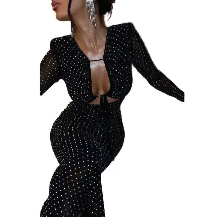 Elegant Glitter Lace Bodycon Dress Sophisticated Sparkle