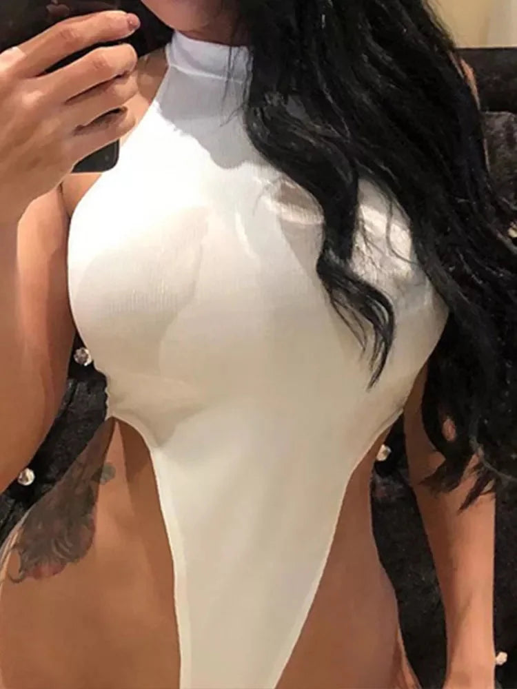 Neon Sexy Sleeveless Bodycon Bodysuit Backless