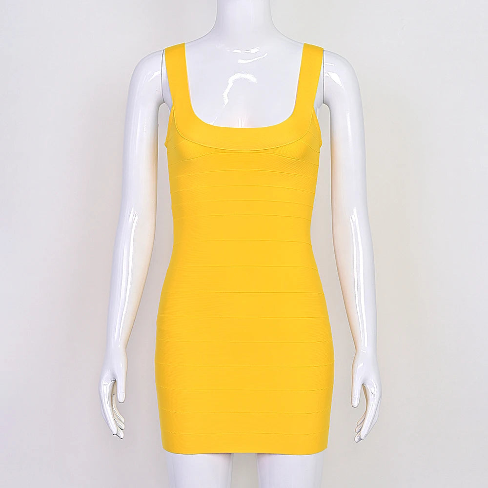 Luxury Pink Ginger Bandage Bodycon Mini Dress