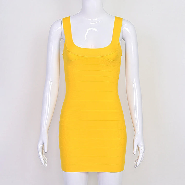 Luxury Pink Ginger Bandage Bodycon Mini Dress