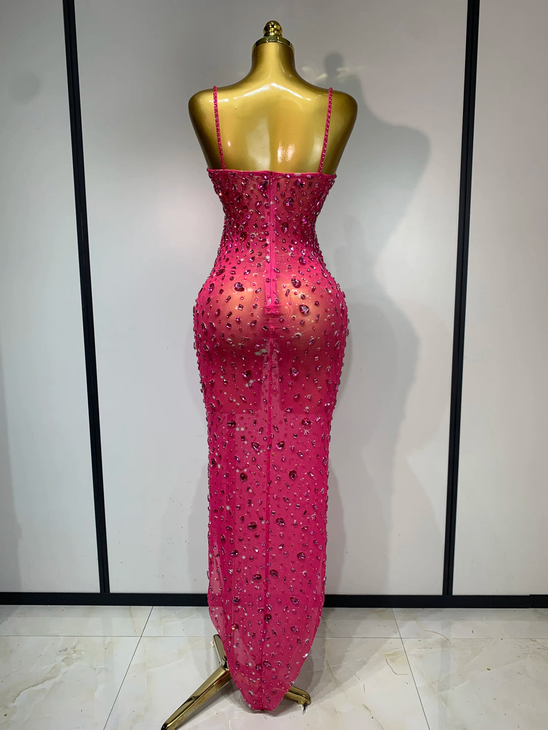 Kormanly Rhinestone Mesh Evening Gown Exclusive