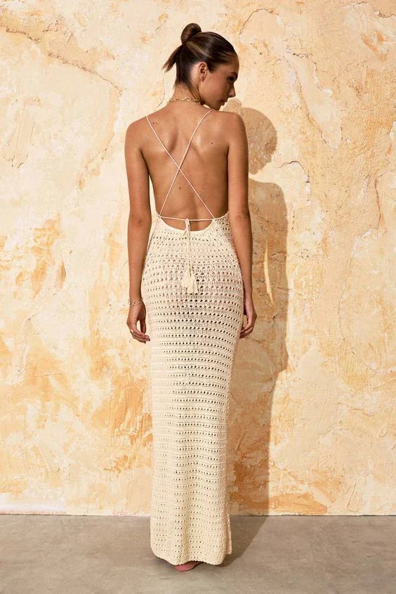 Luxury Edolynsa Knit Resort Maxi Dress With