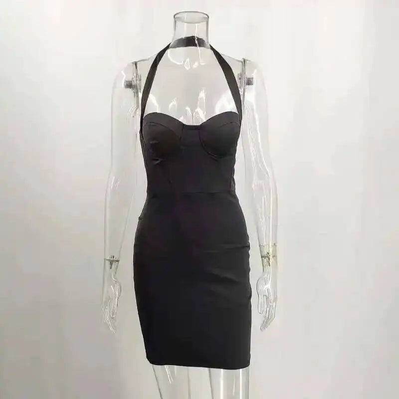 Giyu Black Glitter Strapless Bodycon Mini Dress