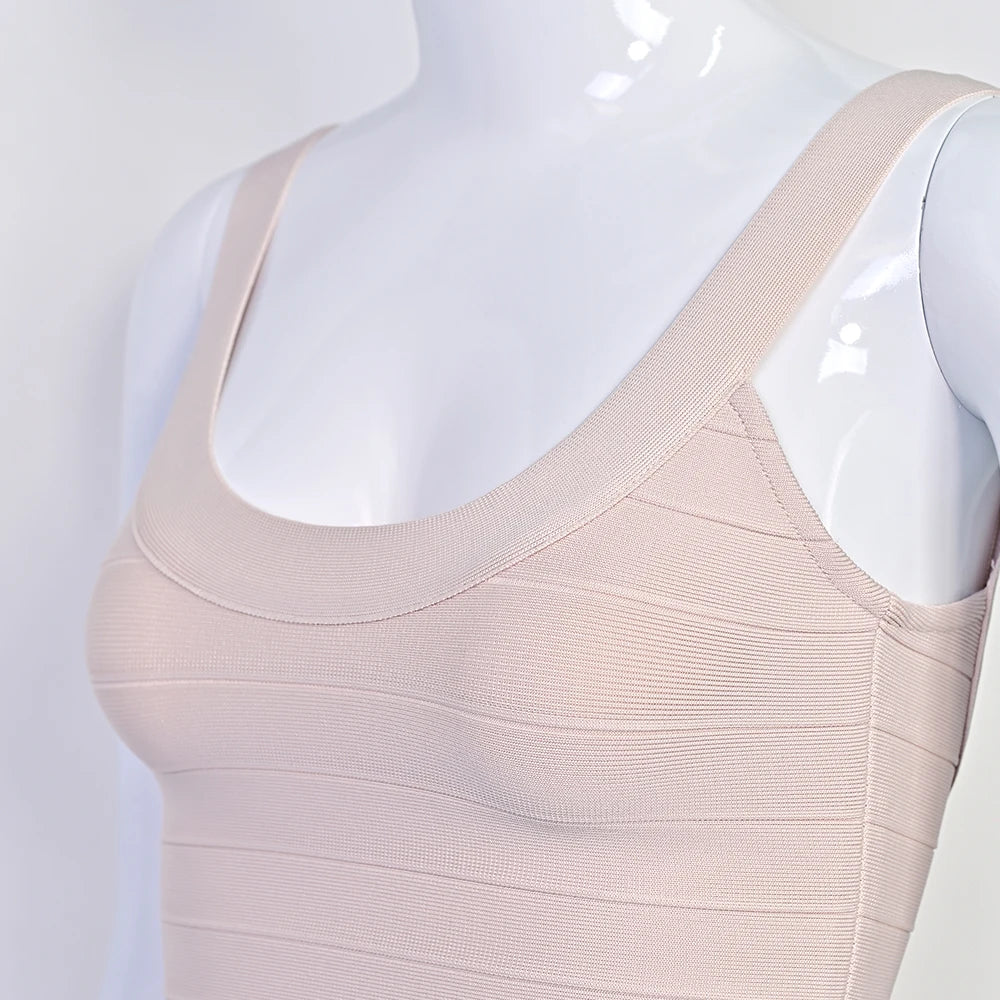 Luxury Pink Ginger Bandage Bodycon Mini Dress