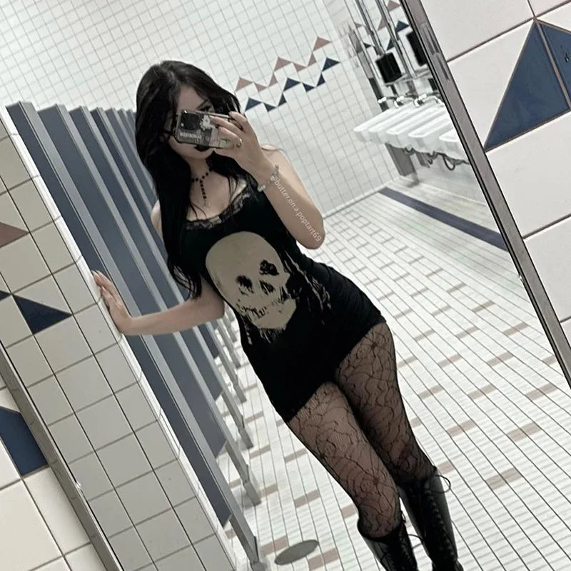 Bold AltGoth Cyberpunk Gothic Sleeveless Bodycon