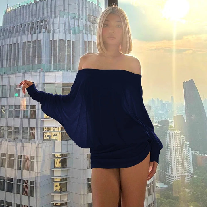 Chic Off Shoulder Sheer Mini Dress For Elegant