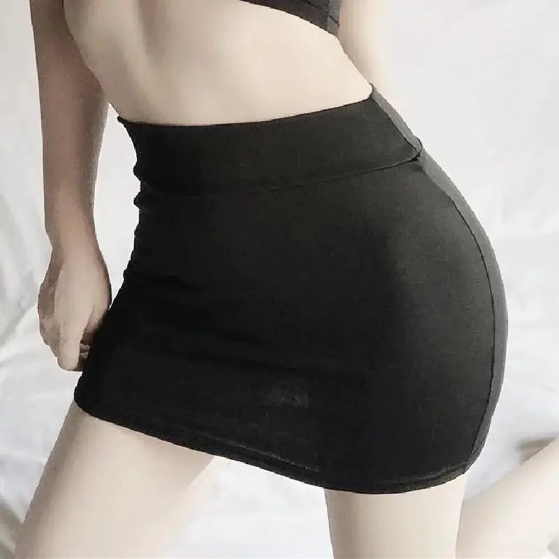 2026NEW High Waist Sexy Casual Black White Bodycon Pencil Mini Skirts Wrap Hip silk Short Skirt for Women Night Club Wear summer