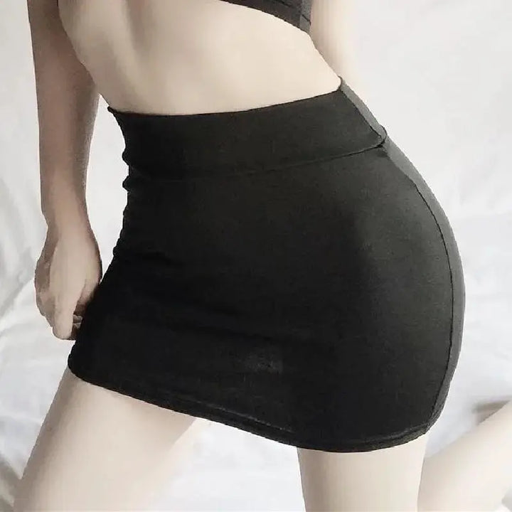 2026NEW High Waist Sexy Casual Black White Bodycon Pencil Mini Skirts Wrap Hip silk Short Skirt for Women Night Club Wear summer