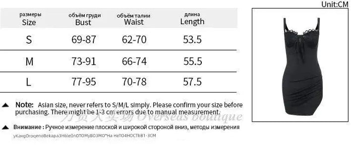 Split Spy Girl Strap Dress V Neck Lace Trim Slim Fit Slit - OurLum.com