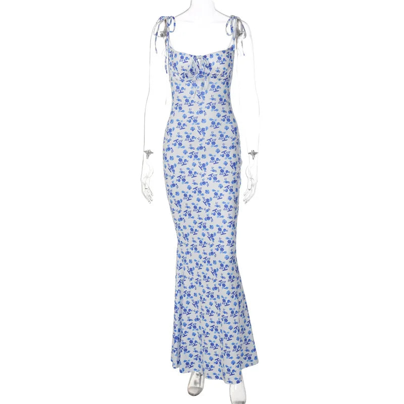 Hugcitar Floral Print Ankle Length Bodycon Long
