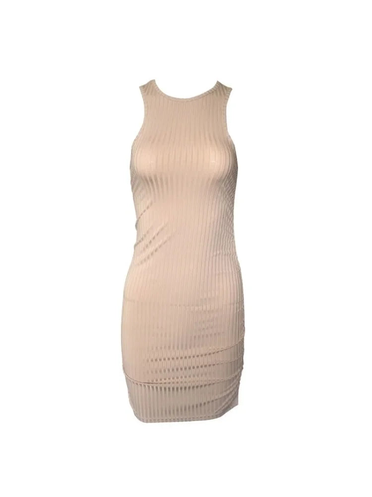 Sexy Stripes Knit Bodycon Dress Women Confident