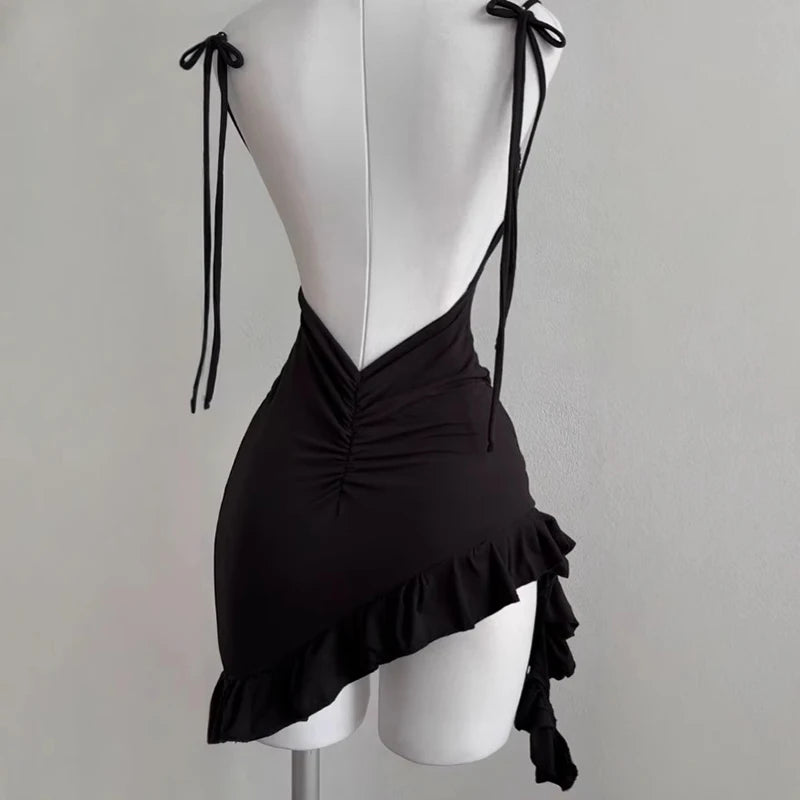 Elegant Black Sleeveless Bodycon Mini Dress For