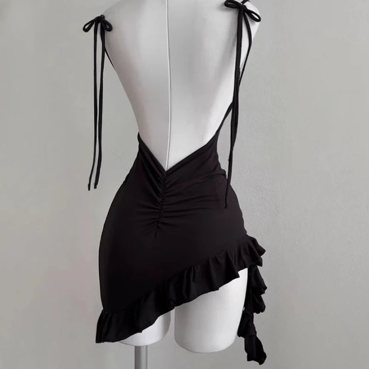 Elegant Black Sleeveless Bodycon Mini Dress For