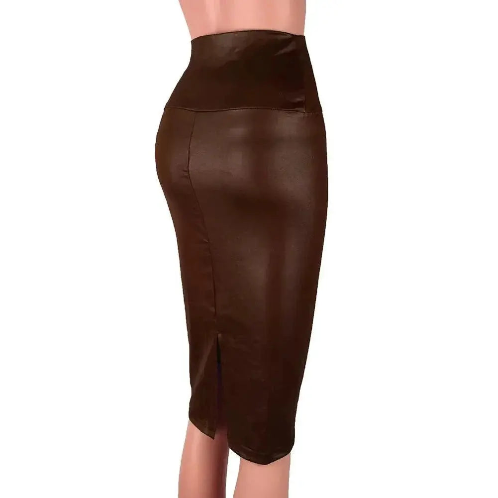 Faux Leather Bodycon Skirt Urban Chic Fashion Essential