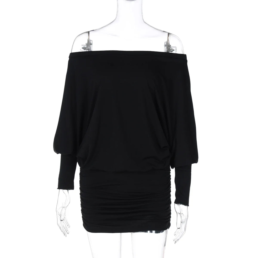 Chic Off Shoulder Sheer Mini Dress For Elegant