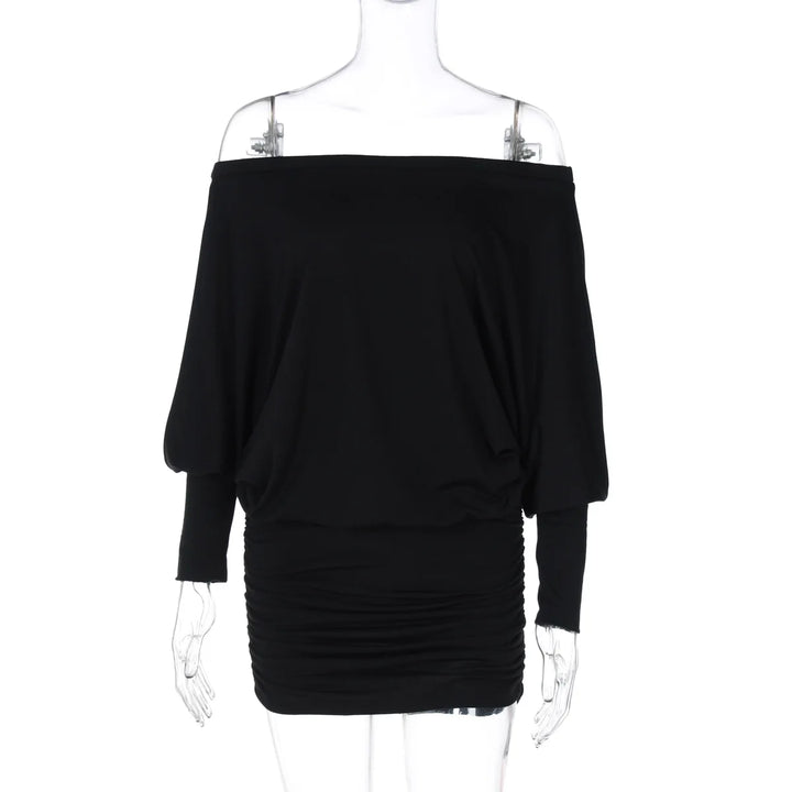 Chic Off Shoulder Sheer Mini Dress For Elegant