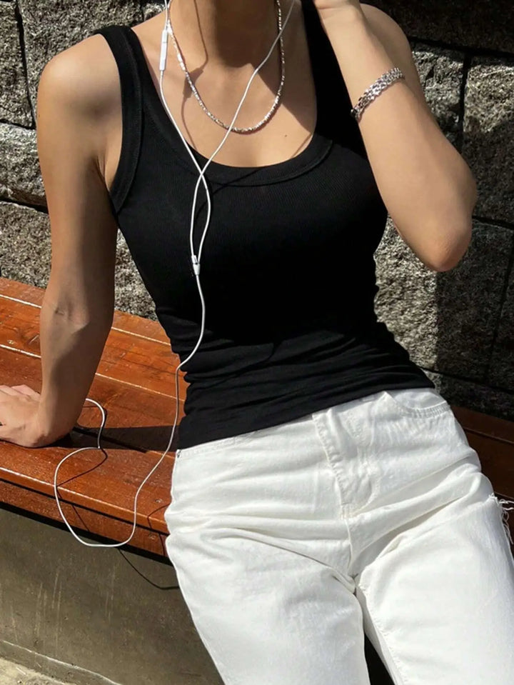 Women Modern Cotton Knit Tank Top Summer Stretch